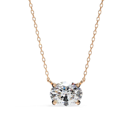 Classic Oval Lab Diamond Basket Pendant
