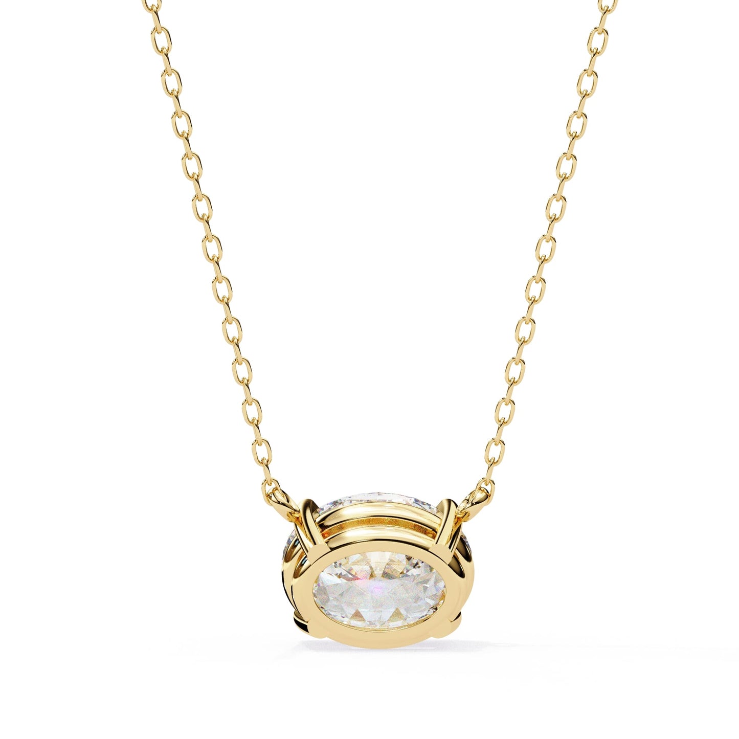 Classic Oval Lab Diamond Basket Pendant