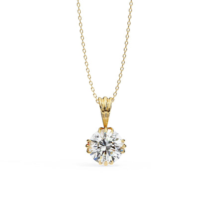 Charming Round Cut Lab Grown Diamond Pendant