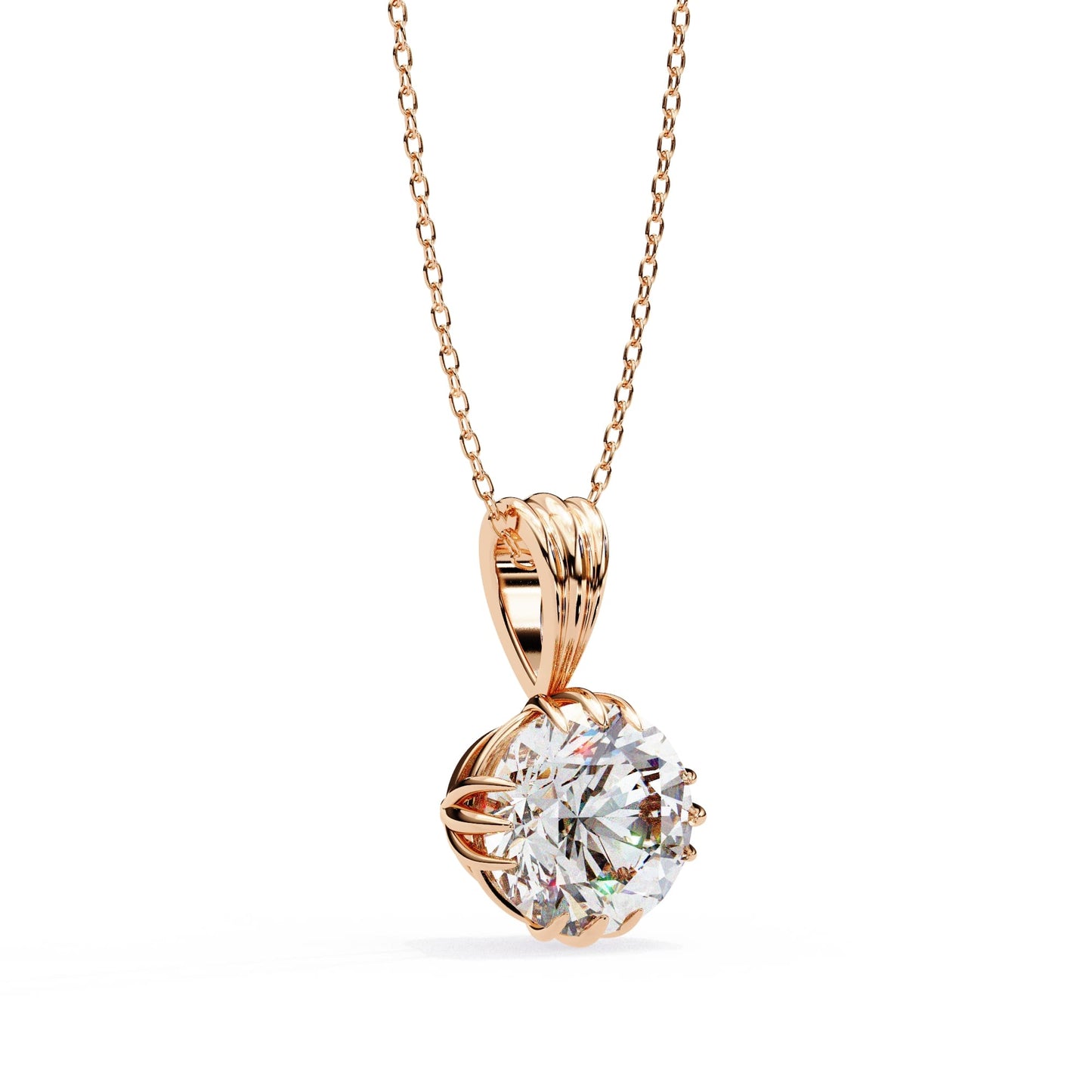 Charming Round Cut Lab Grown Diamond Pendant