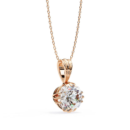 Charming Round Cut Lab Grown Diamond Pendant