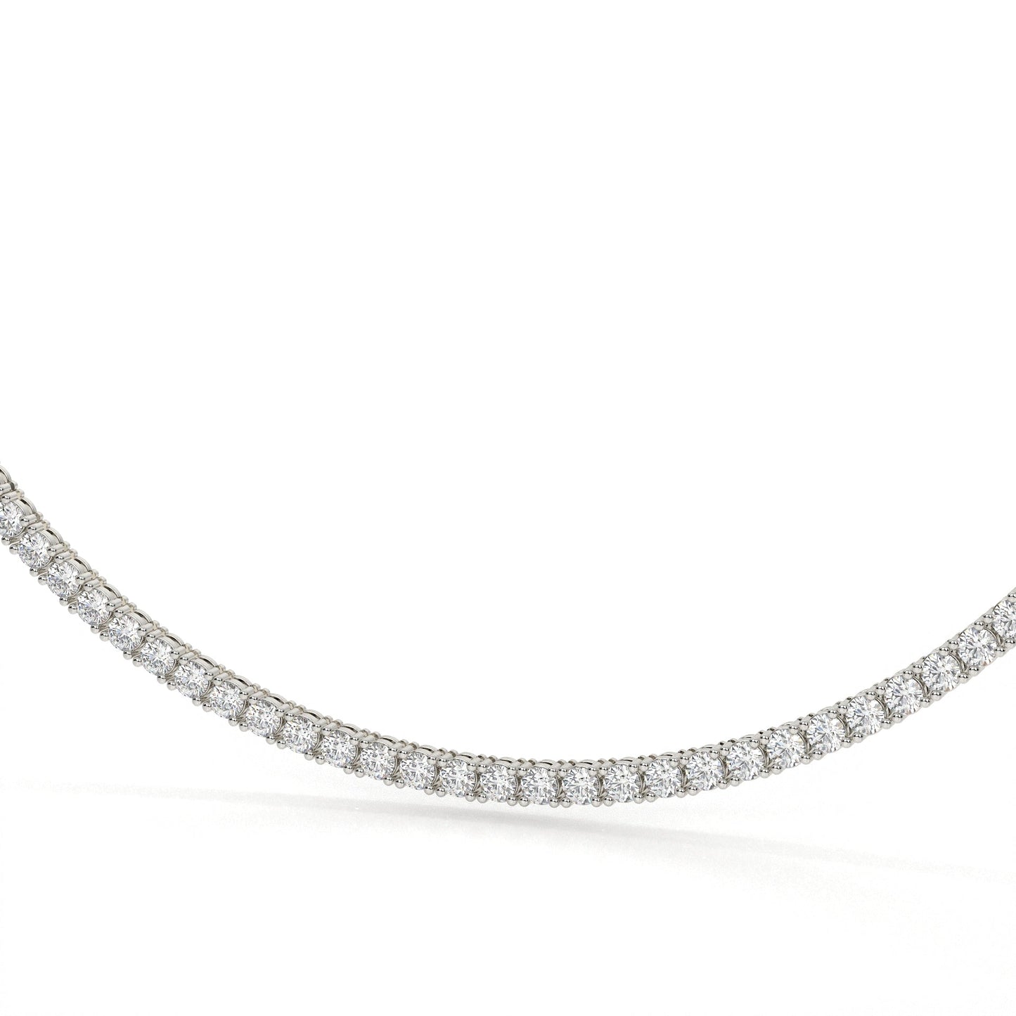 Diamond necklace on a white background