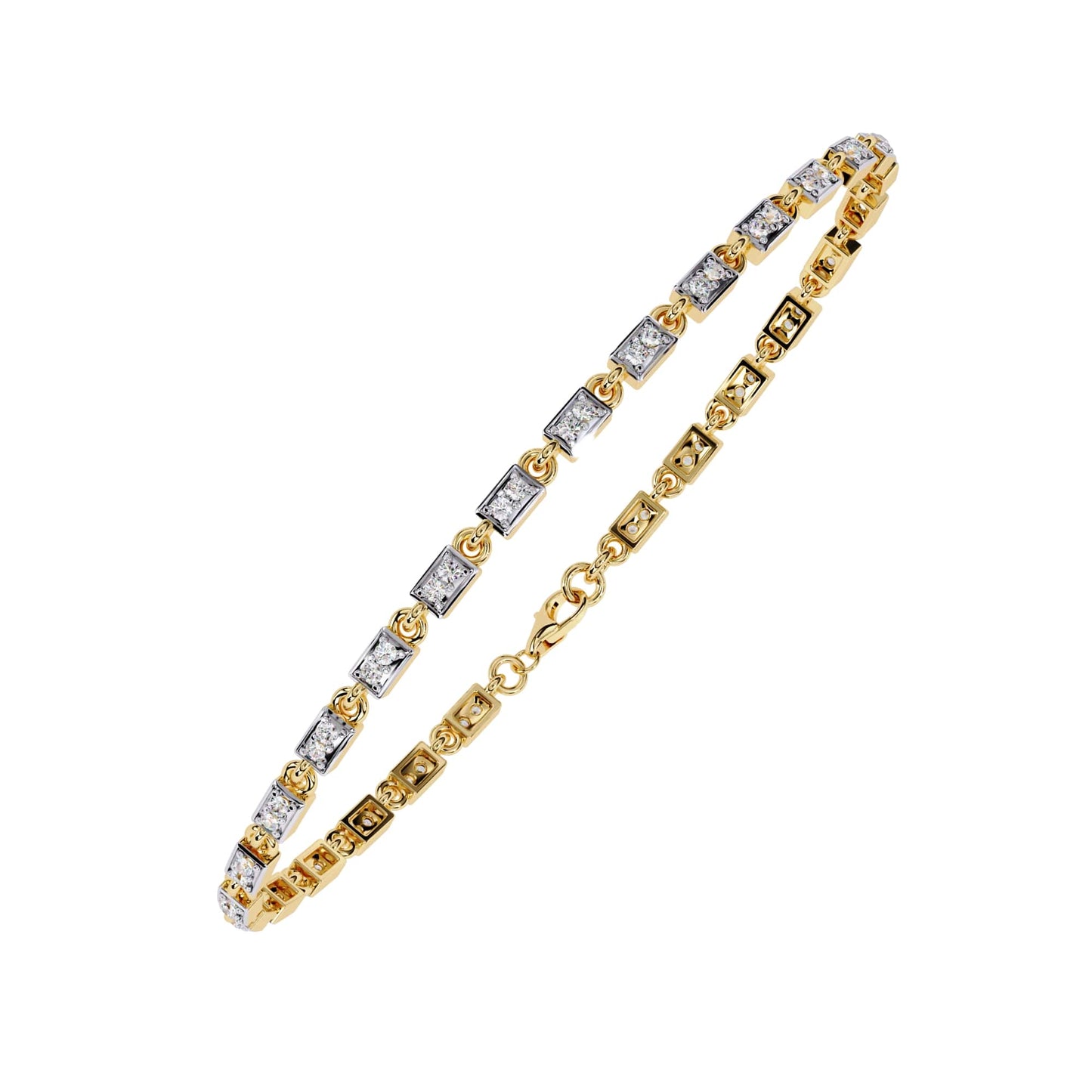 Gold bracelet on a white background