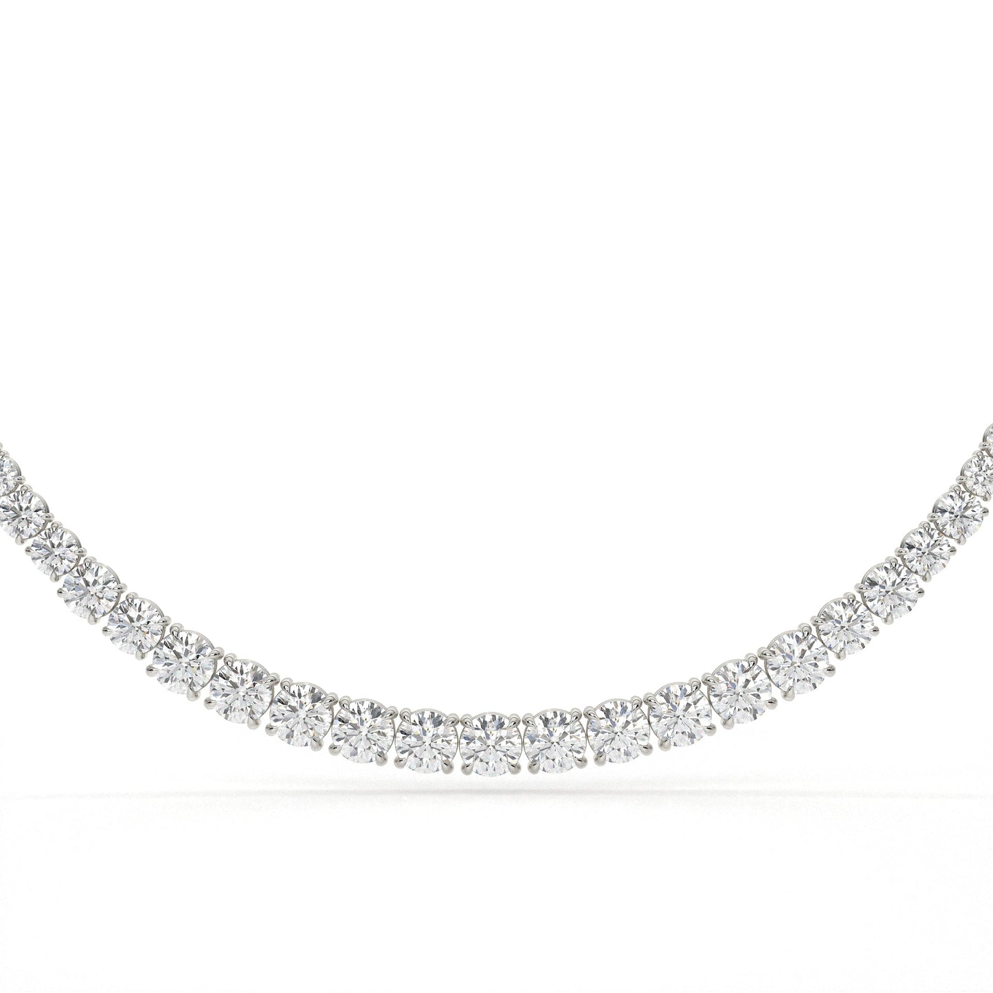 Diamond necklace on a white background