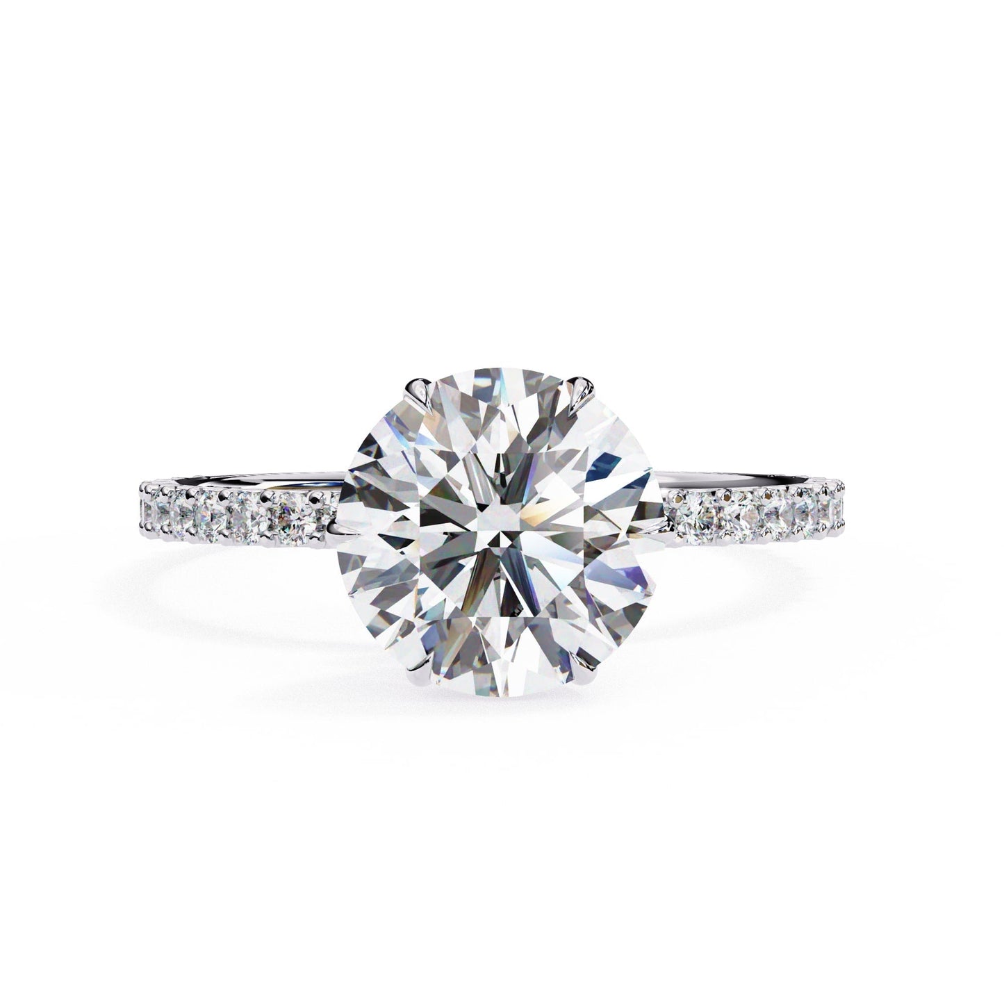 Diamond ring with a white background
