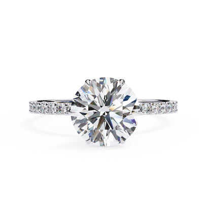 Diamond ring with a white background