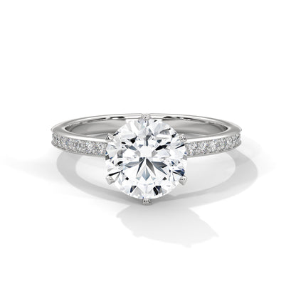 Diamond ring with a white background