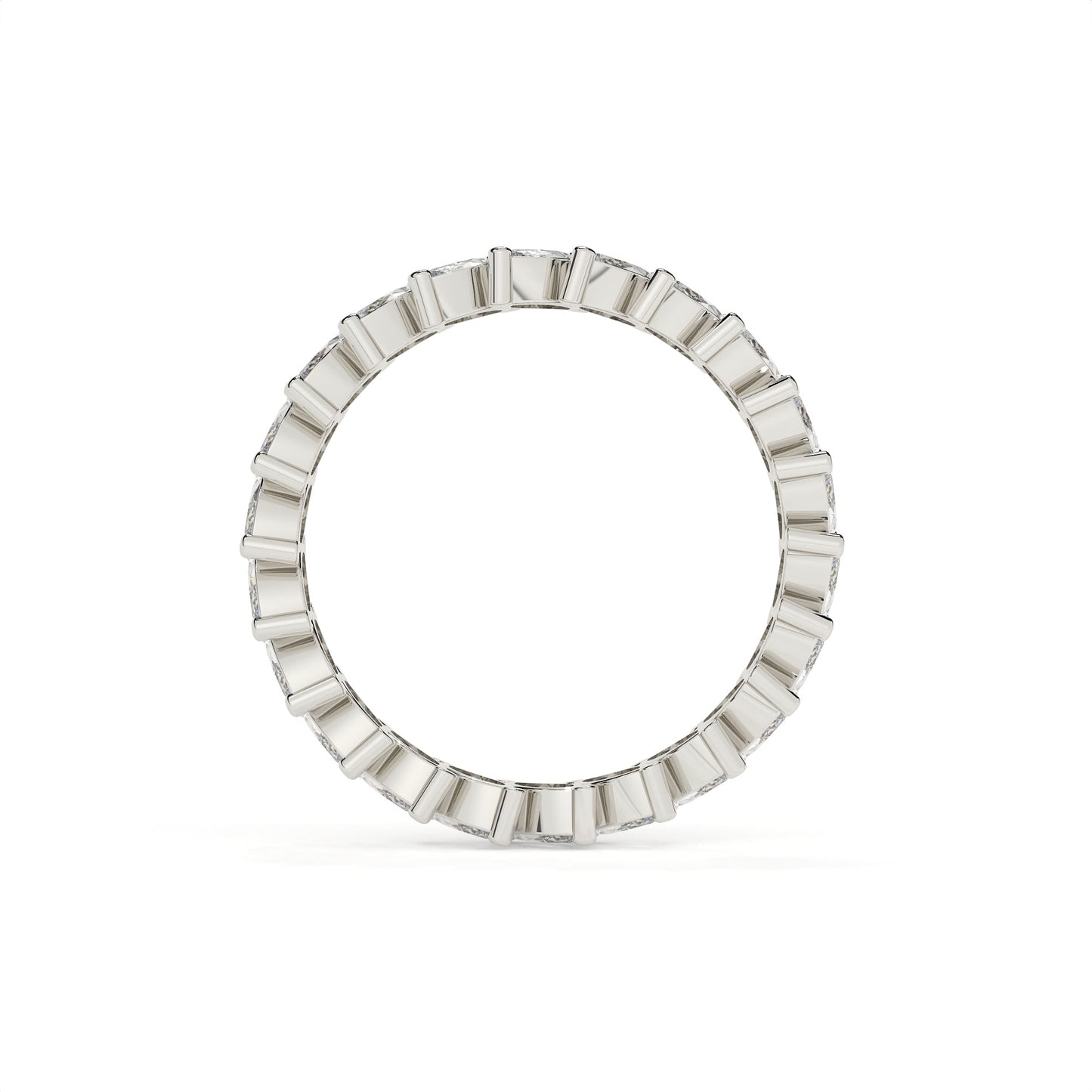 Silver ring with a white background