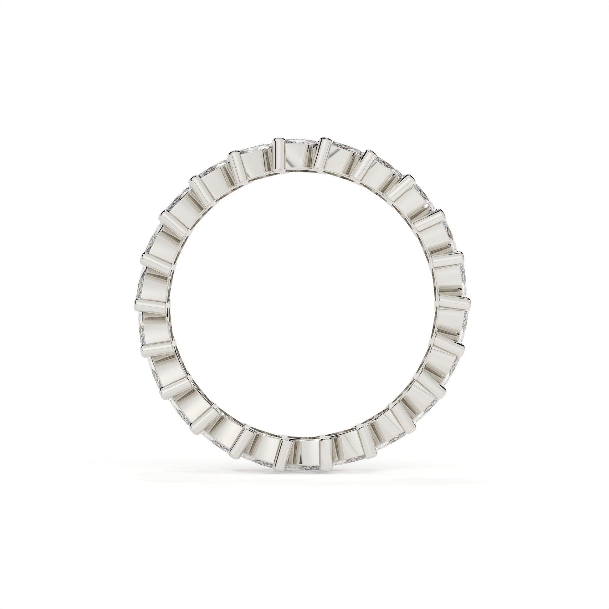Silver ring with a white background