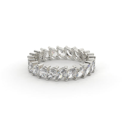 Silver bracelet with clear gemstones on a white background