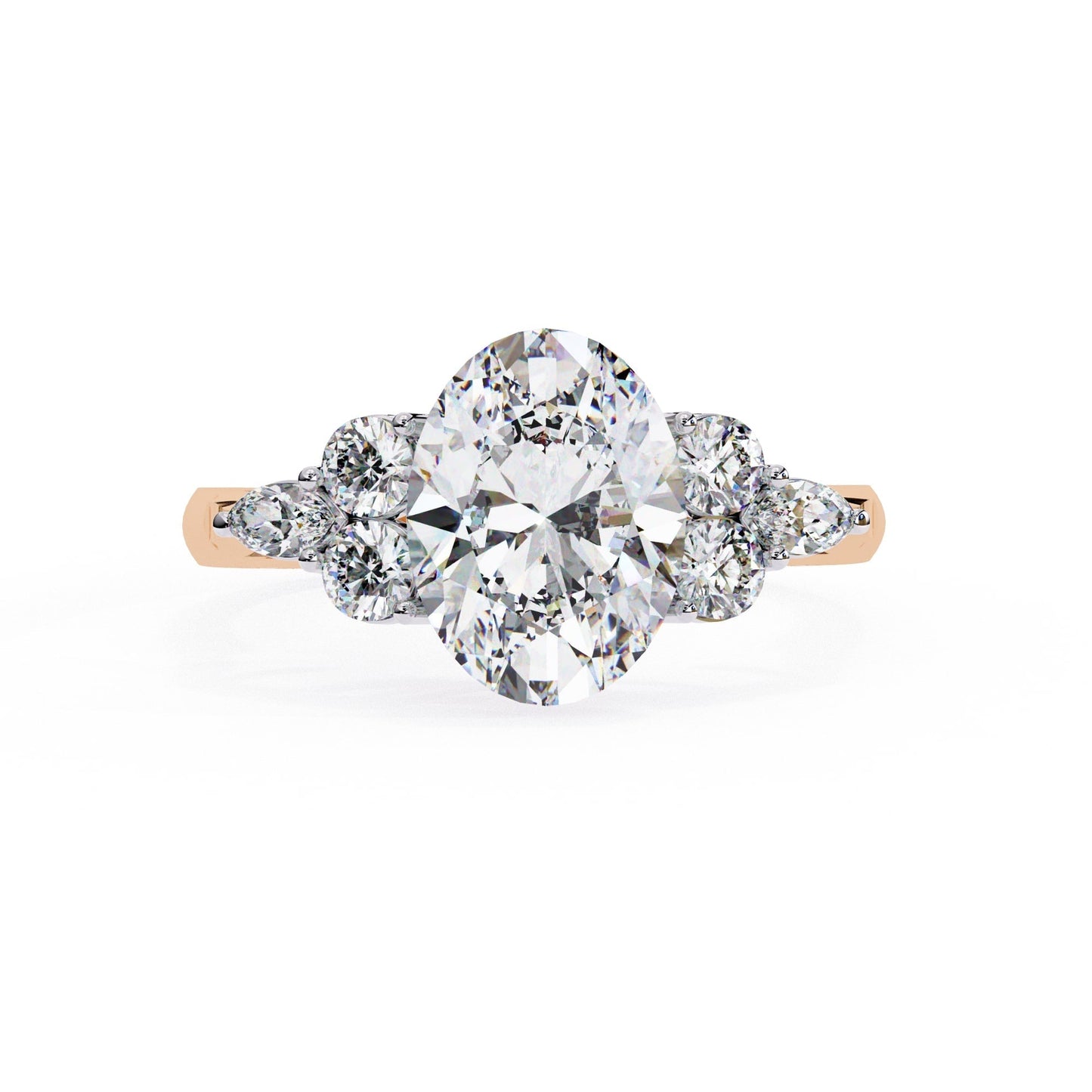 Diamond ring with a white background