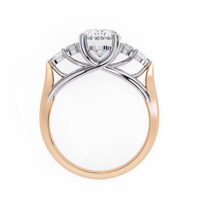 Oval Cut Lab Grown Diamond Ring With Side Stone