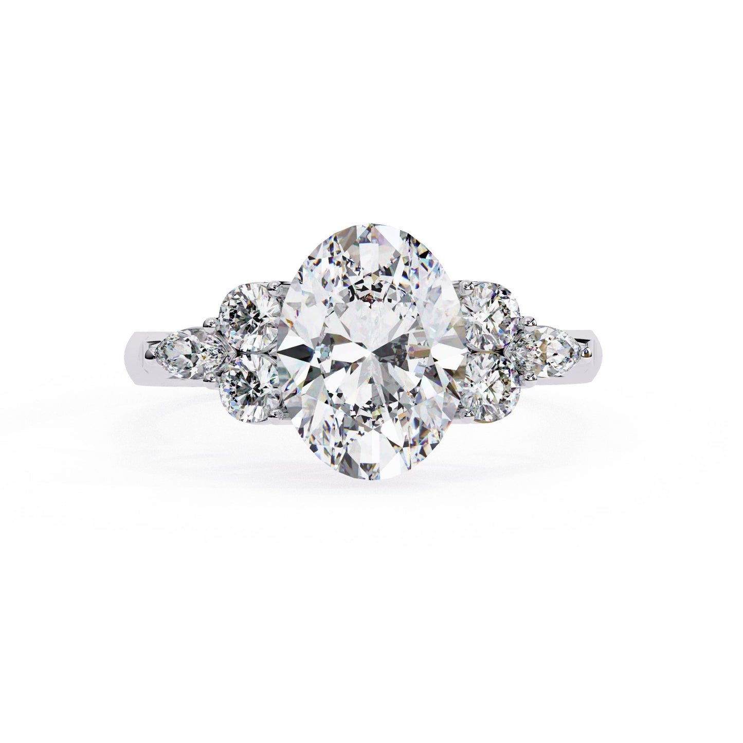 Diamond ring with a white background