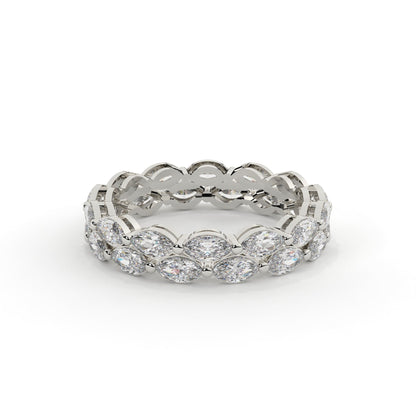 Silver ring with gemstones on a white background