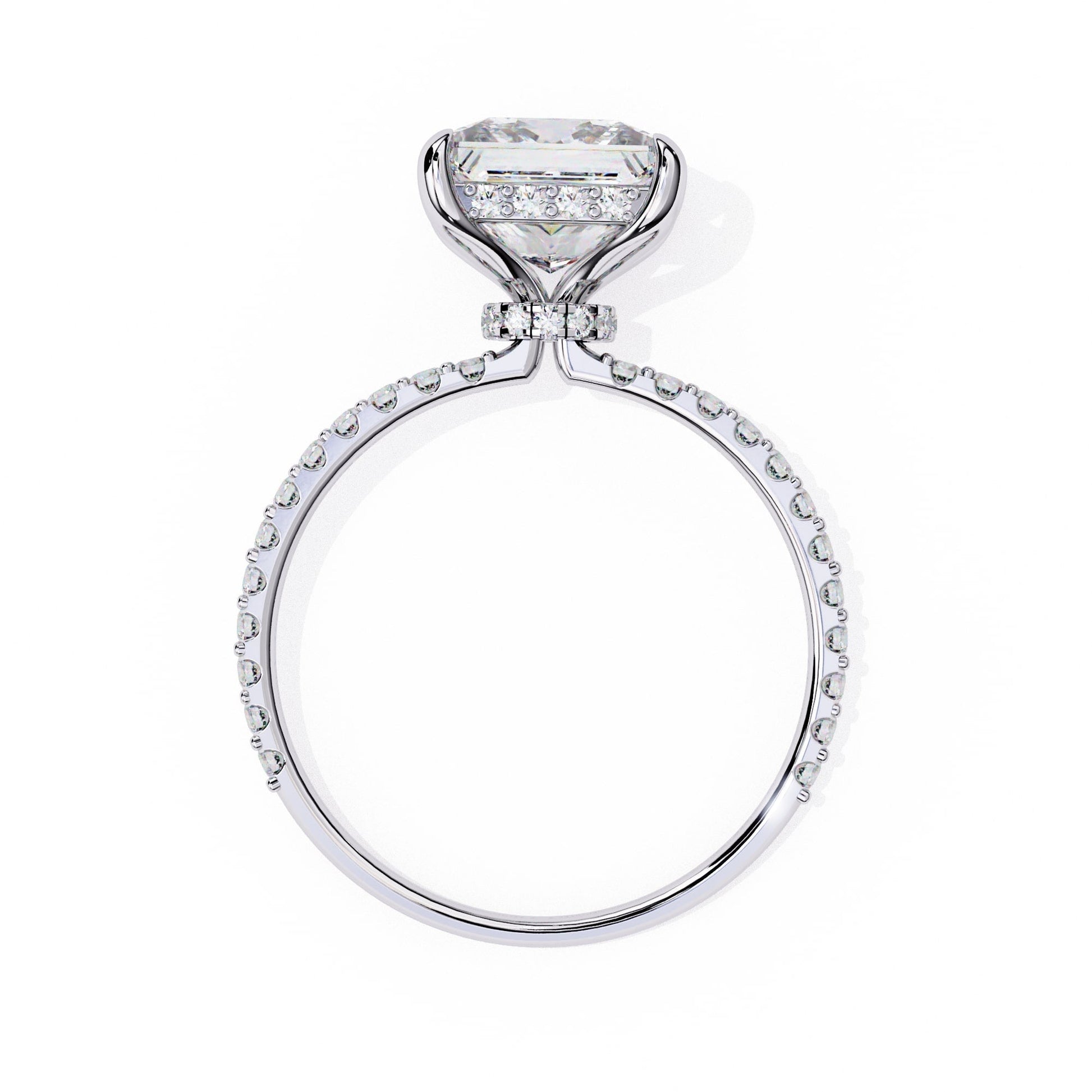 Diamond ring with a white background