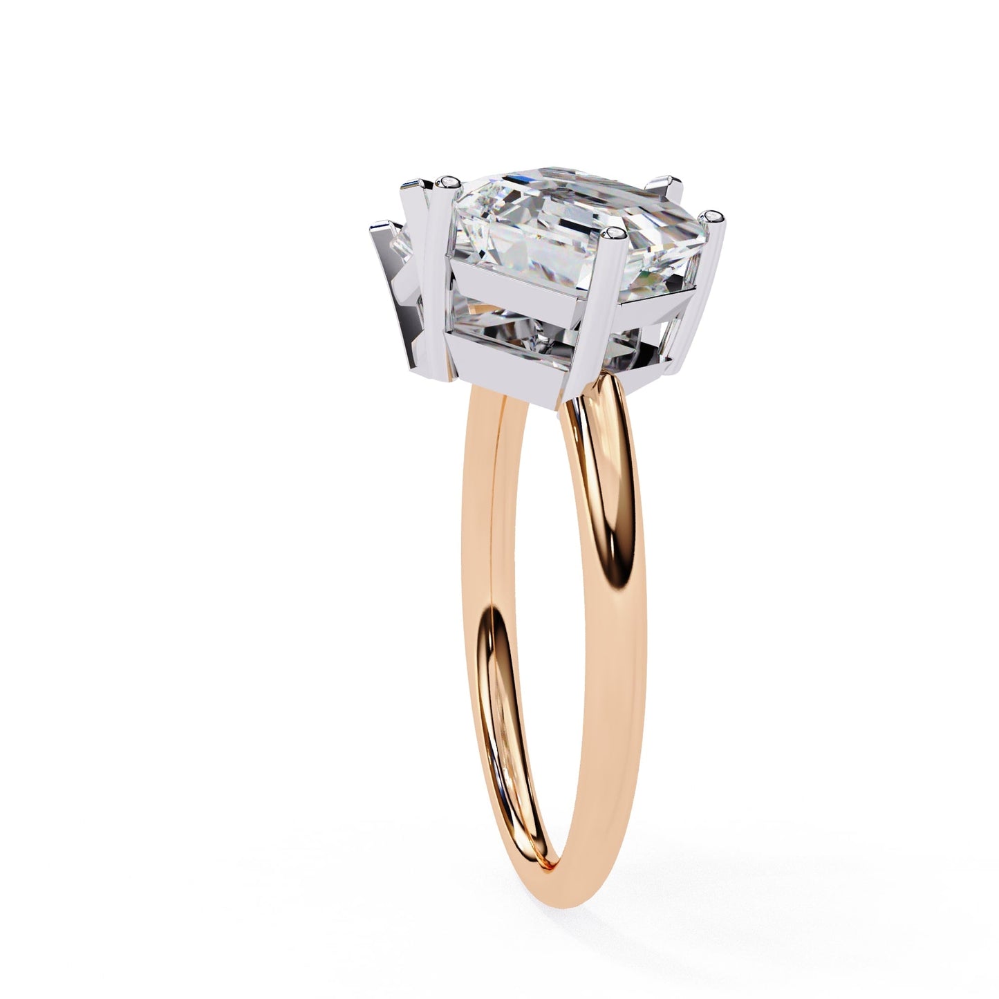 Radiant And Emerald Cut Diamond Engagement Ring
