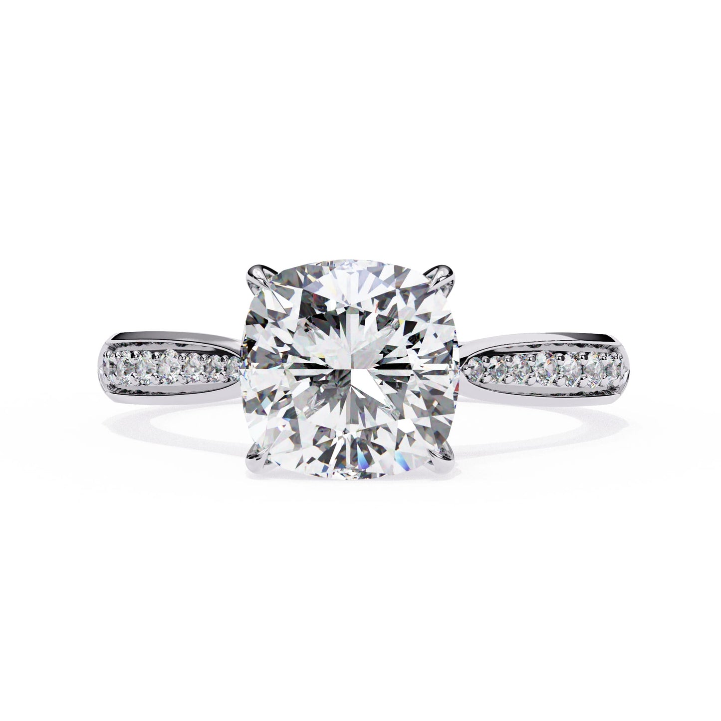 Diamond ring with a white background