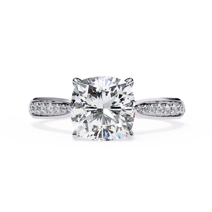 Diamond ring with a white background