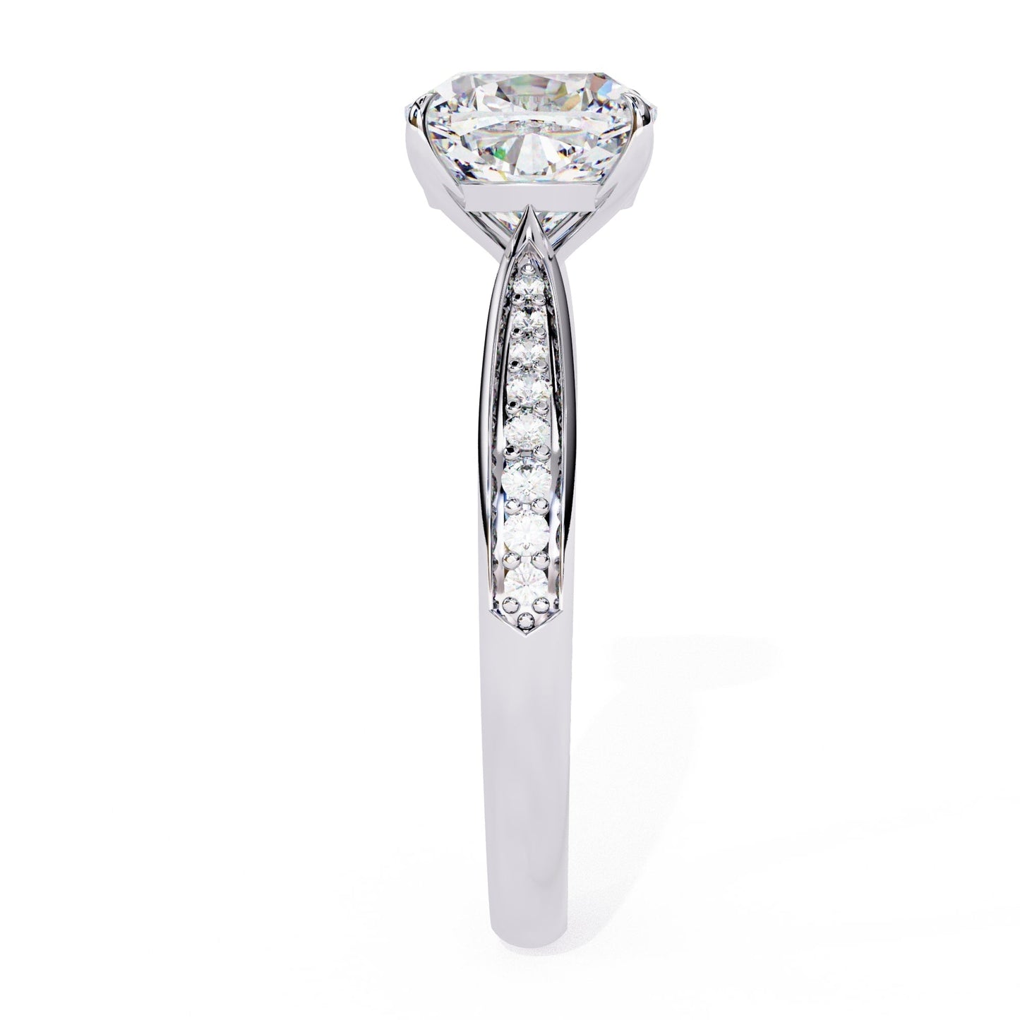 Diamond ring with a white background