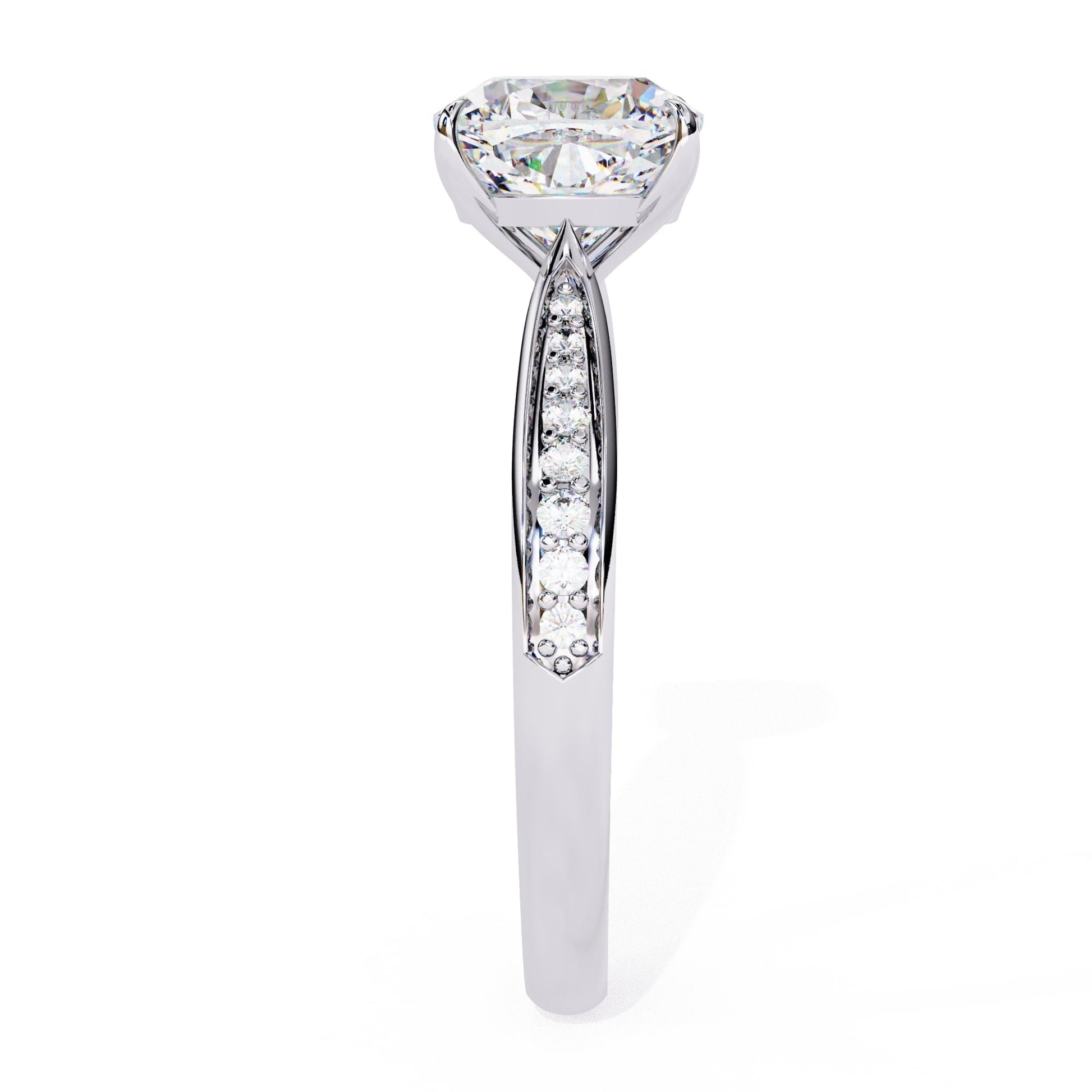 Diamond ring with a white background