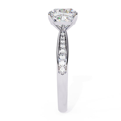 Diamond ring with a white background