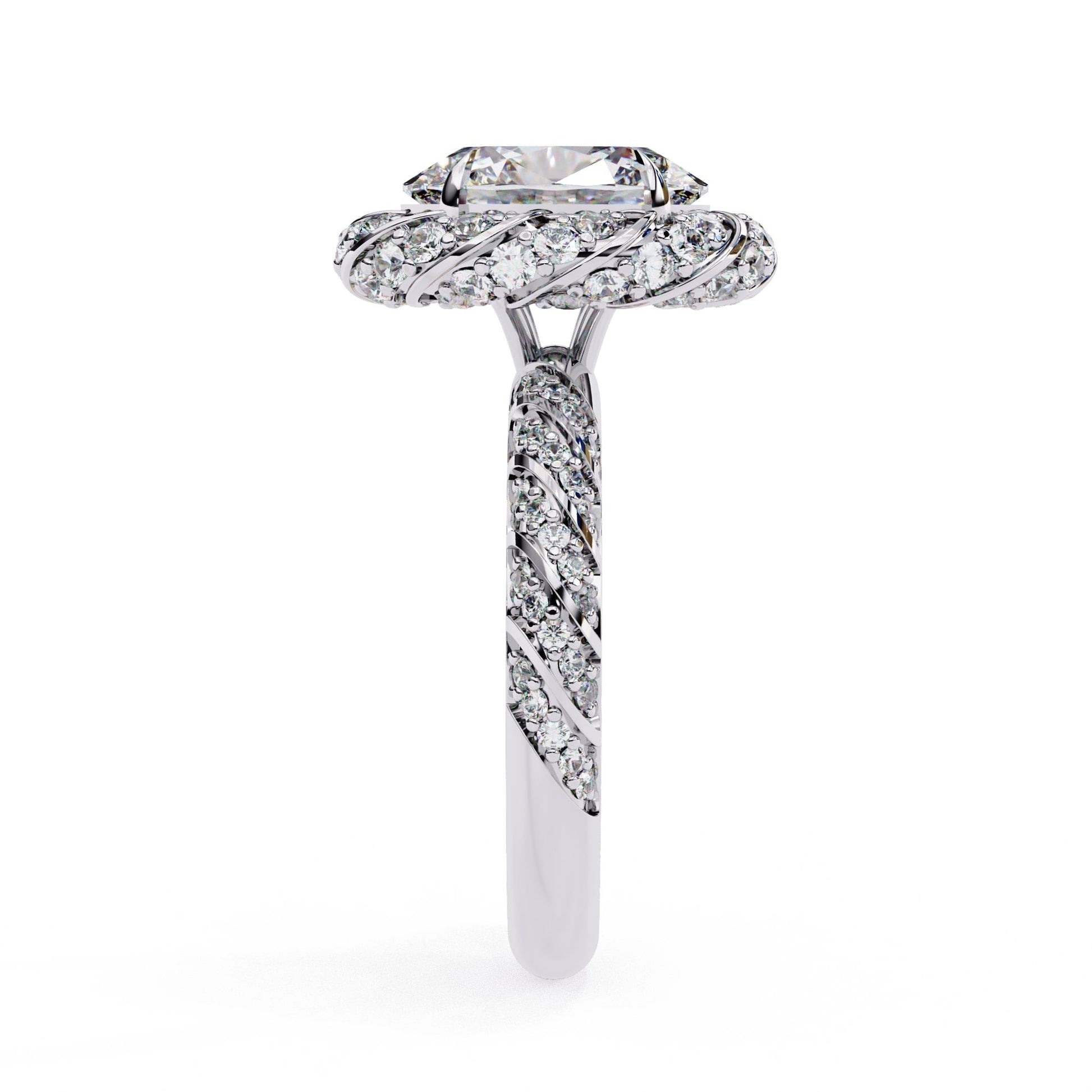 Diamond ring with a white background