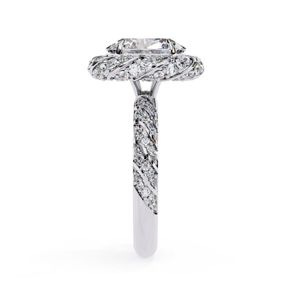 Diamond ring with a white background